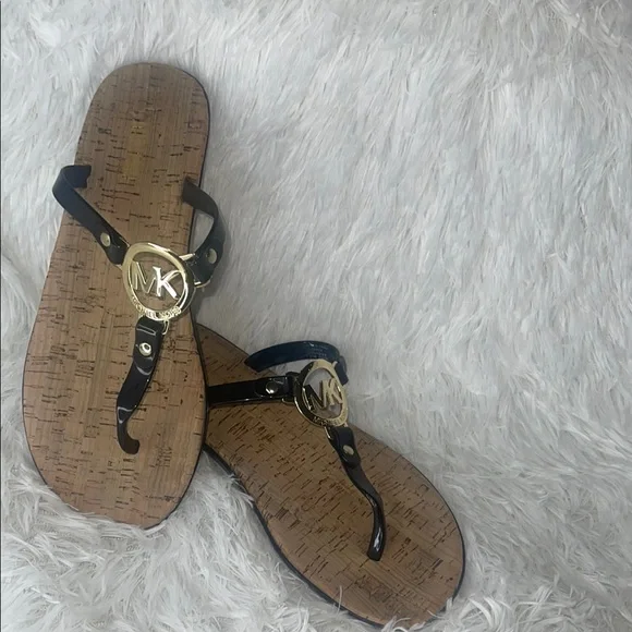 Michael Kors Black and Gold Sandals - Picture 2 of 3